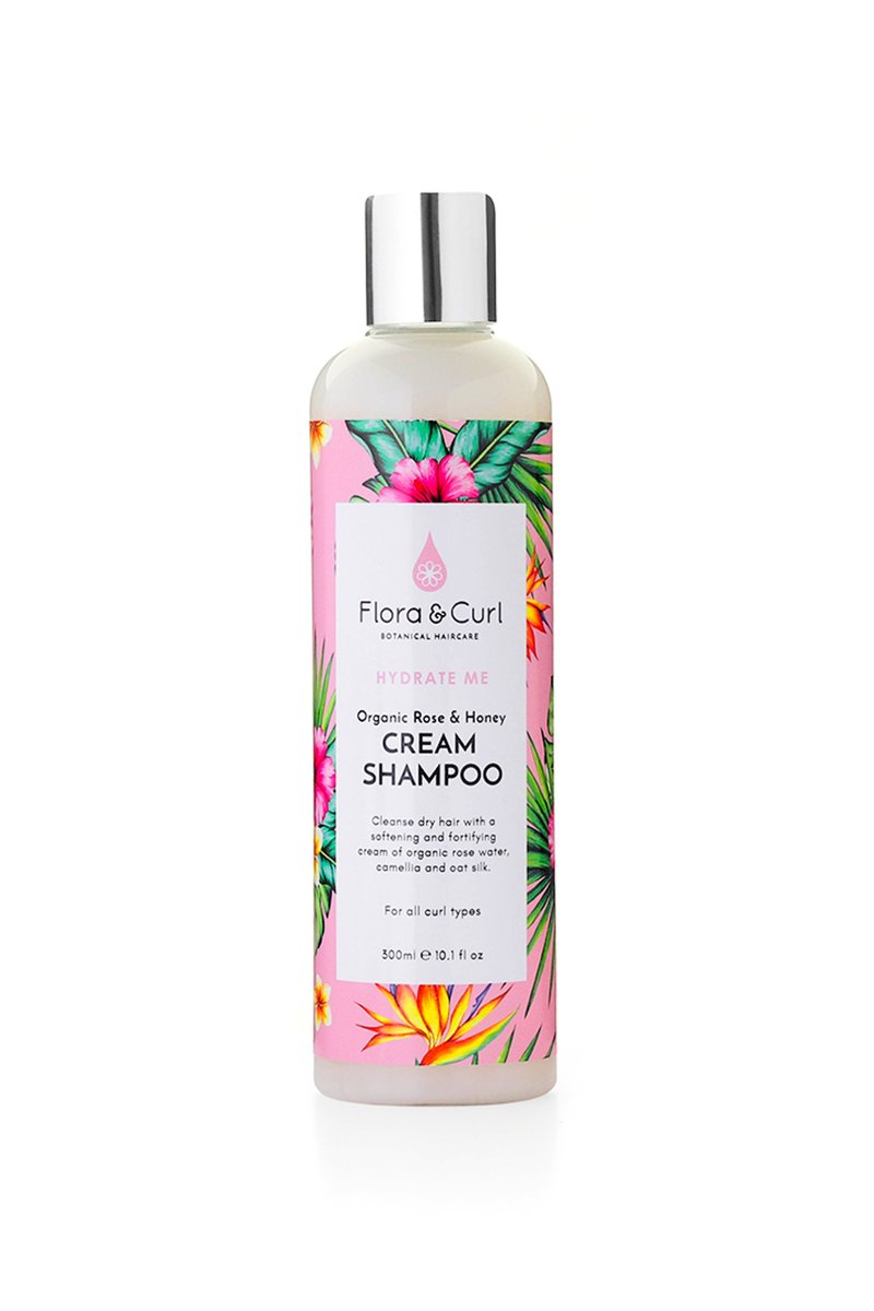 Flora & Curl Organic Rose & Honey Cream Shampoo 300ml / 10oz