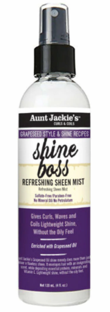 Aunt Jackie's SHINE BOSS Grapeseed Refresh Sheen Mist 